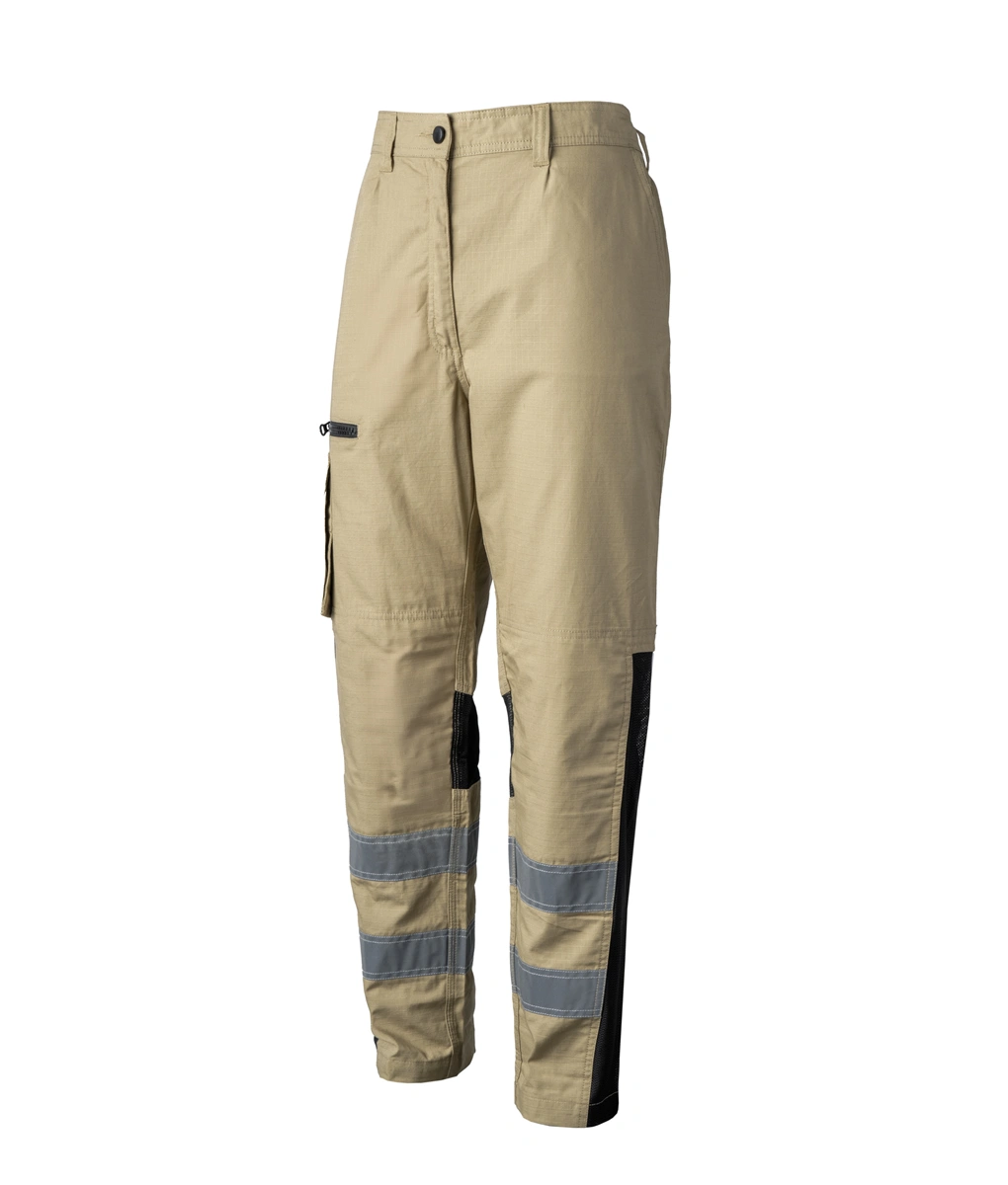 Robuck Women's Lightweight Vented Ripstop Khaki Trousers NZ | Leedsafe
